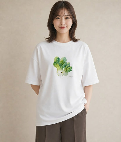 グラフィックTシャツ レディース チンアナゴ 海の生き物 海 イラスト 淡色 春服 ミセス 白T YMAZO