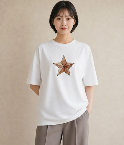 グラフィックTシャツ レディース 星 星空 宇宙 イラスト ボタニカル ビーチ デイリーウェア 白T YMAZO