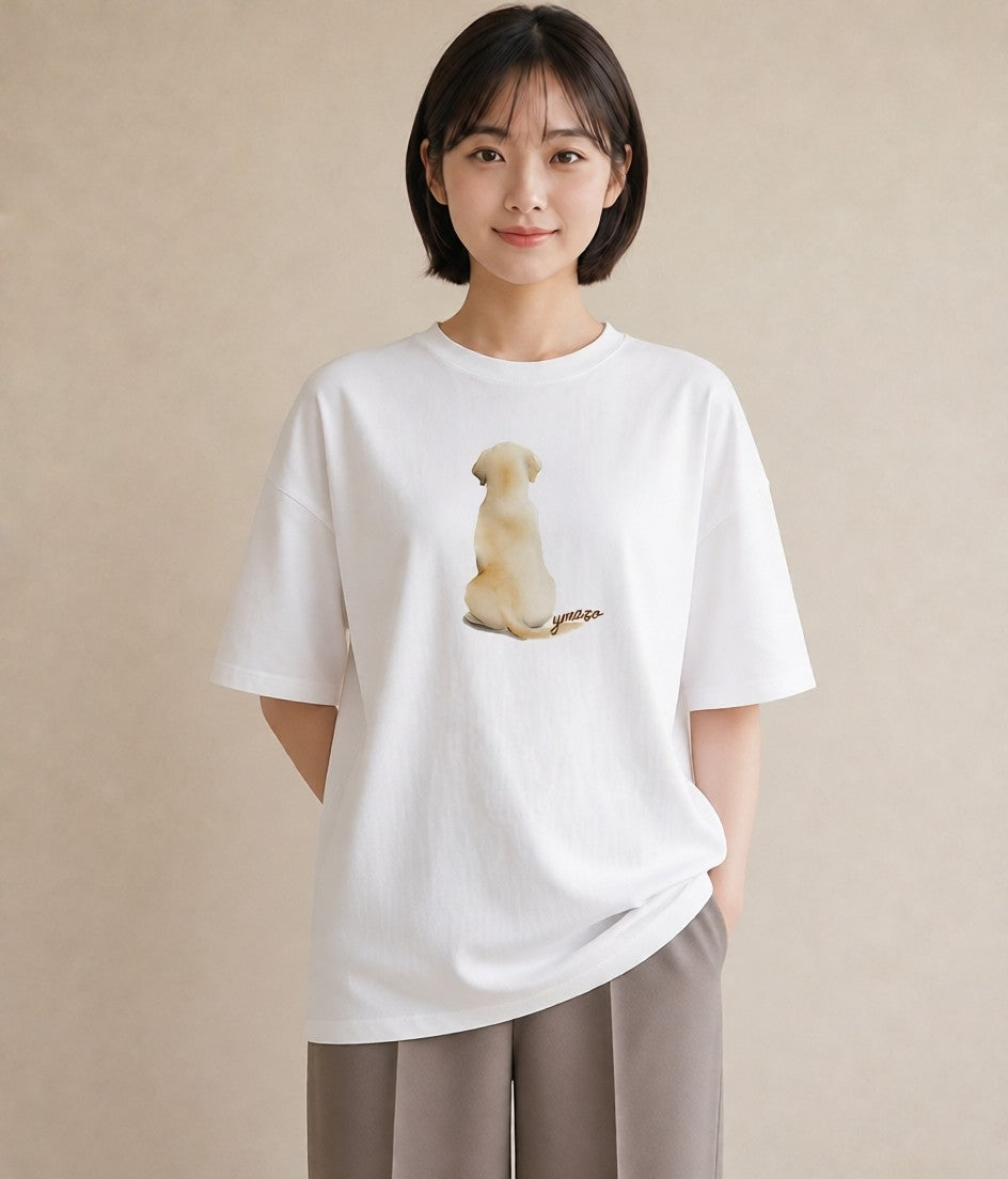 Tシャツ レディース ラブラドールレトリバー 犬 いぬ イラスト モード 女性向けギフト 散歩 白T YMAZO