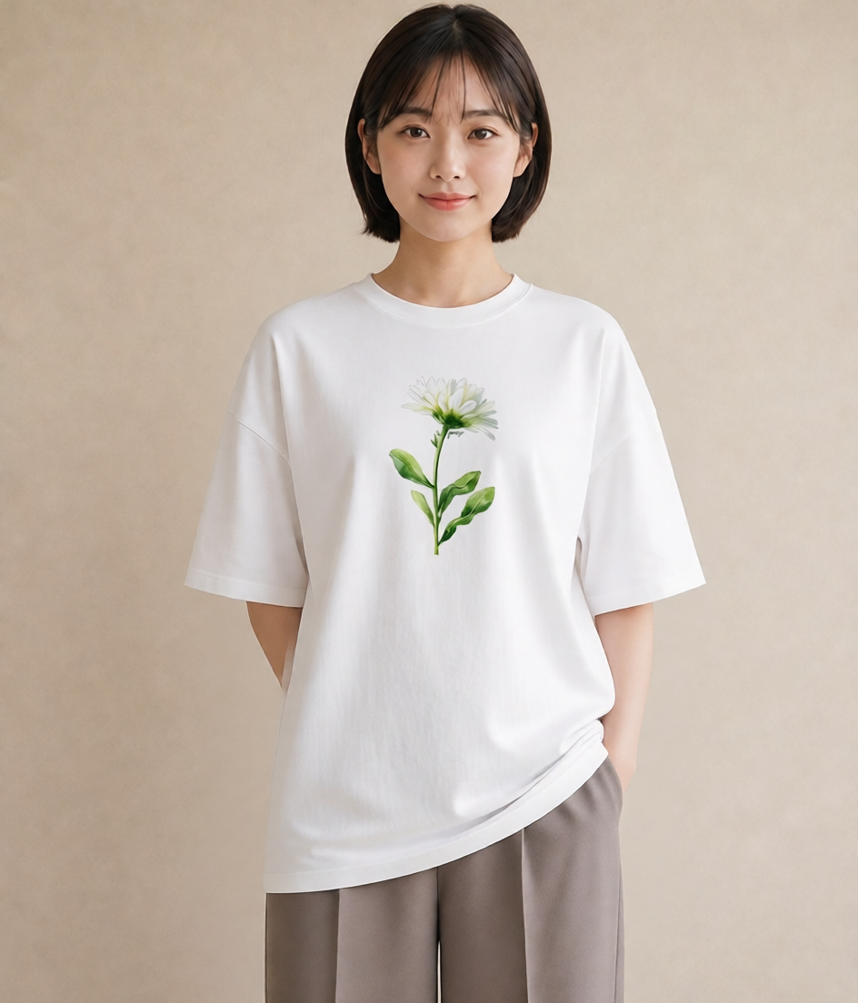 デザインTシャツ レディース たんぽぽ 花 花柄 イラスト 春コーデ 姉妹 白T