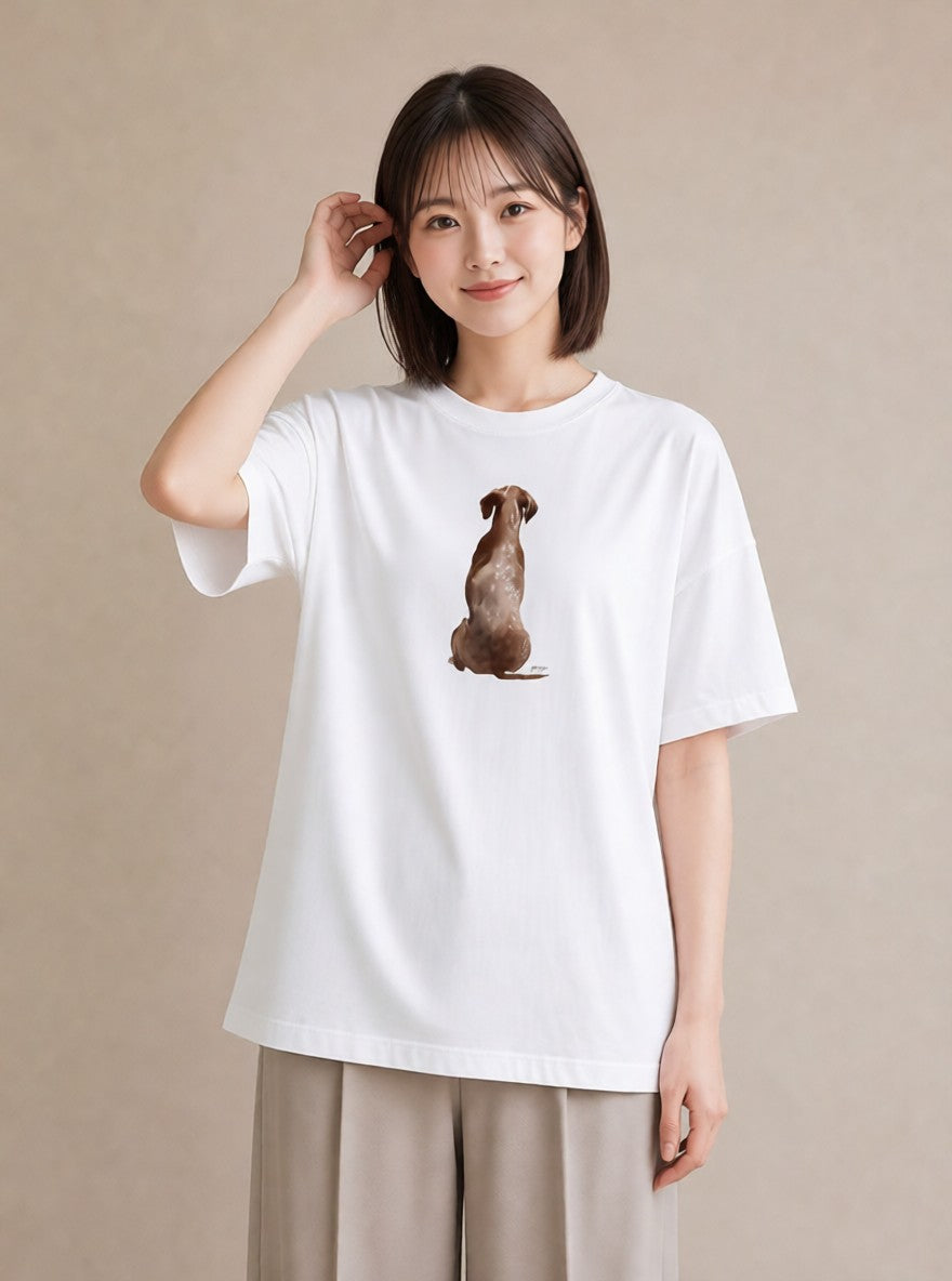 グラフィックTシャツ レディース 保護犬 犬 いぬ イラスト シンプル 秋コーデ おしゃれギフト 白T YMAZO