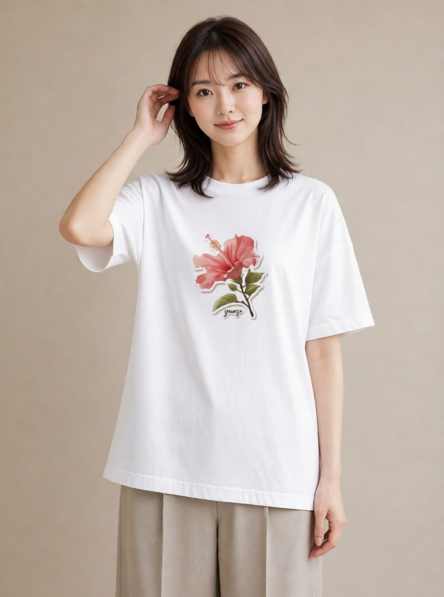 プリントTシャツ レディース 観葉植物 植物 ボタニカル イラスト 普段使い ラフ レイヤード 白T YMAZO