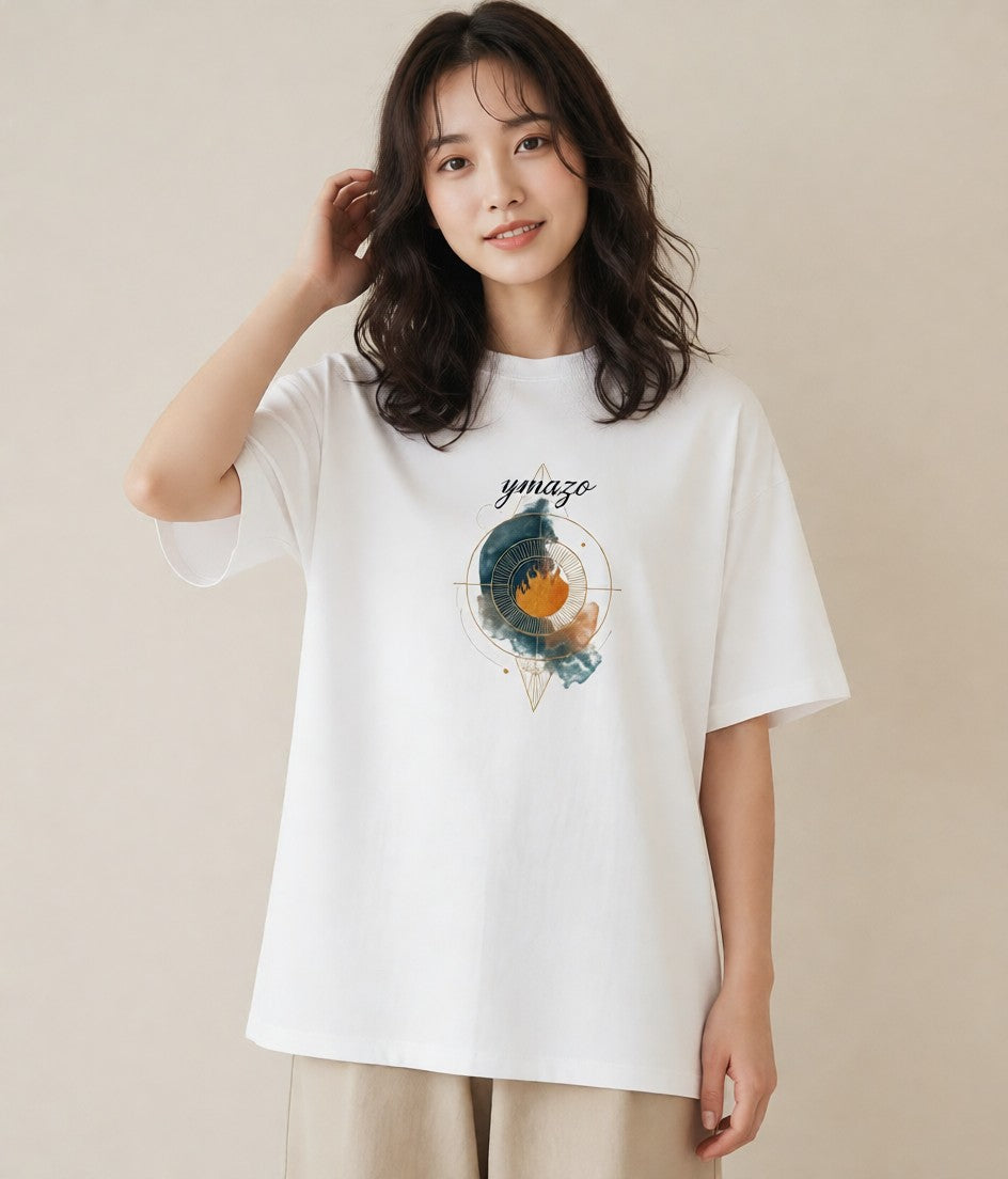 プリントTシャツ レディース 天秤座 星空 宇宙 イラスト ゆるコーデ 姉妹 送別ギフト 白T YMAZO