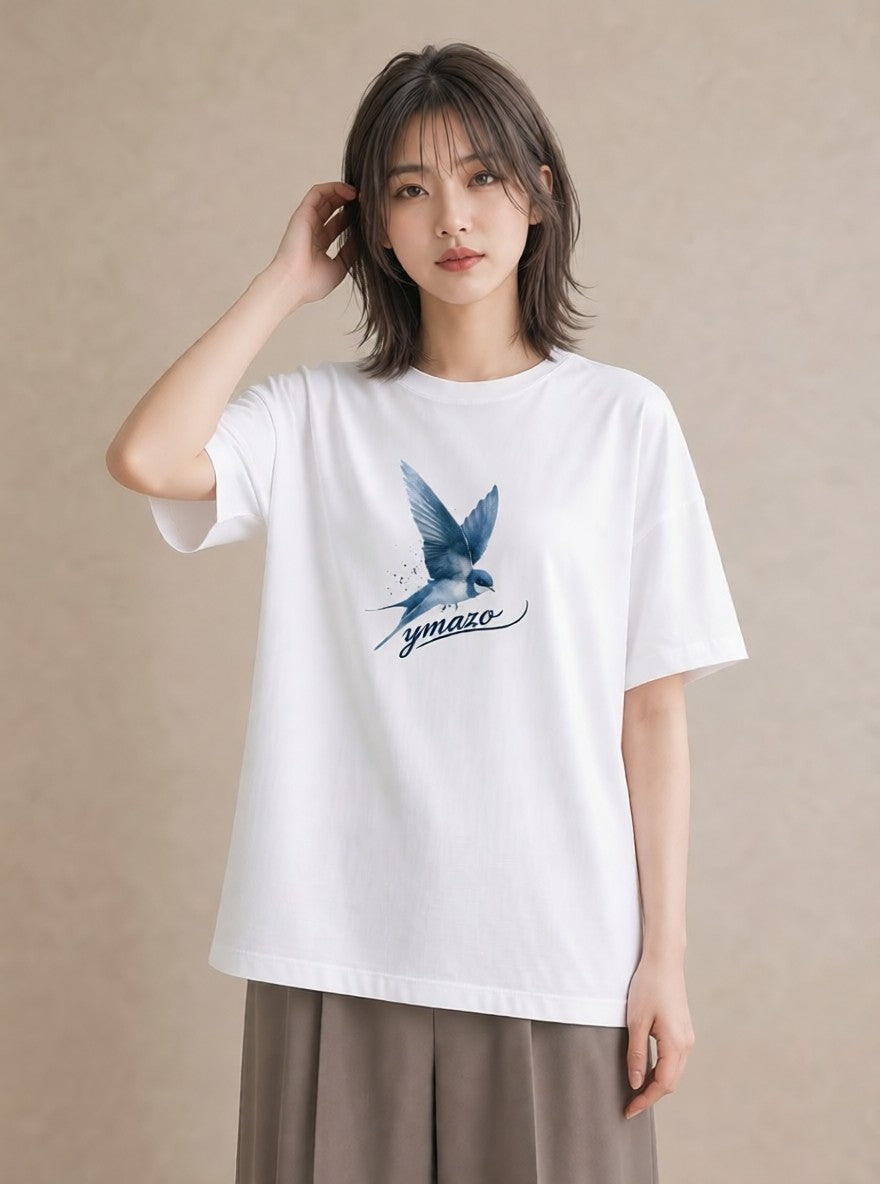 プリントTシャツ レディース セキセイインコ ペット 動物 イラスト ラフカジュアル 夏コーデ 通学 白T YMAZO