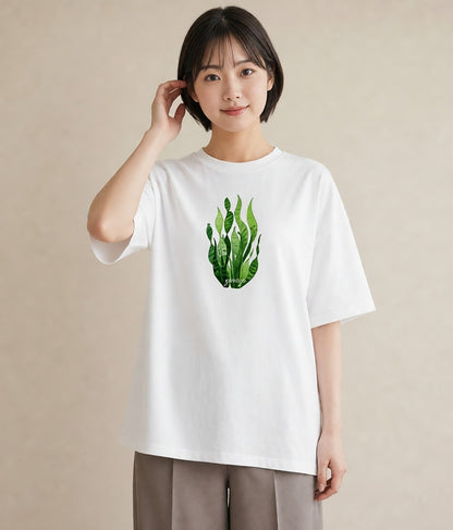 グラフィックTシャツ レディース ボタニカル 植物 イラスト きれいめ 旅行用 海 白T YMAZO
