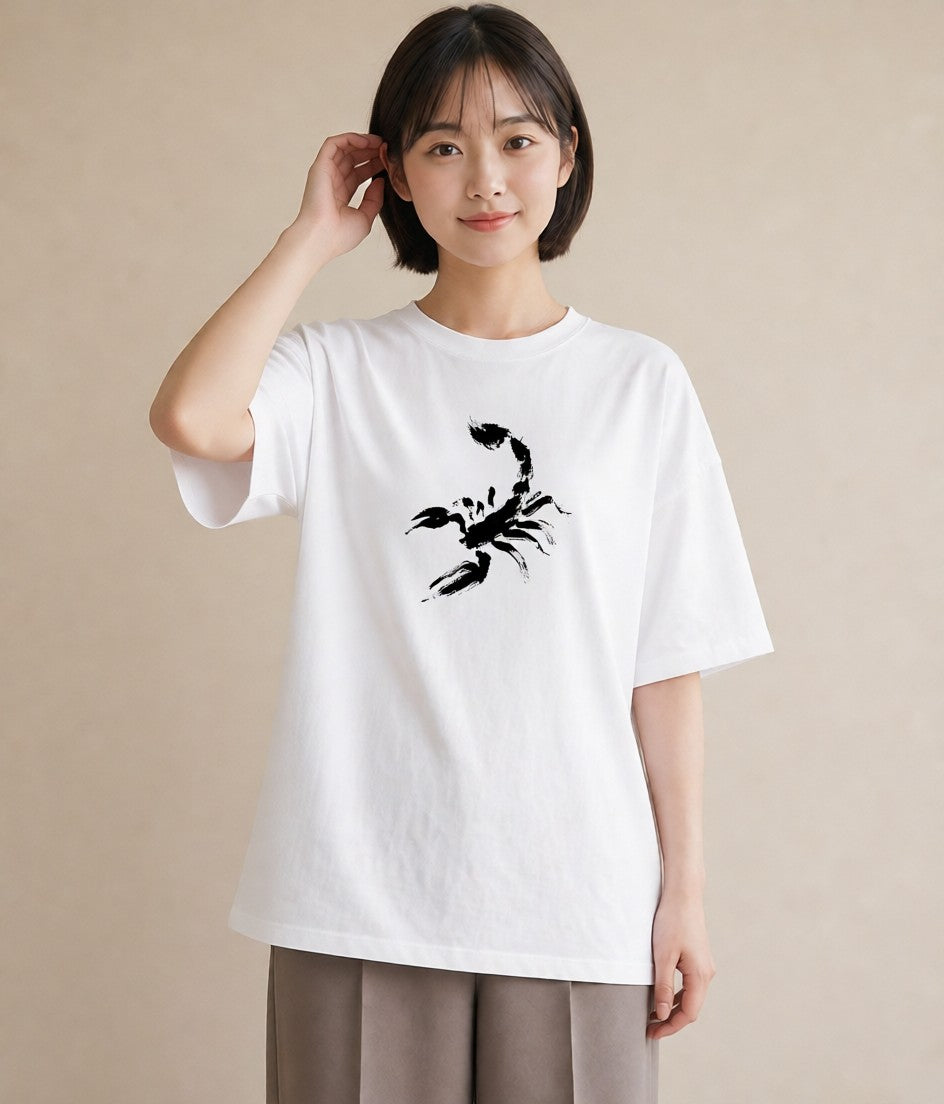 グラフィックTシャツ レディース 蠍座 星空 宇宙 イラスト 上品 夏コーデ 通学 白T YMAZO