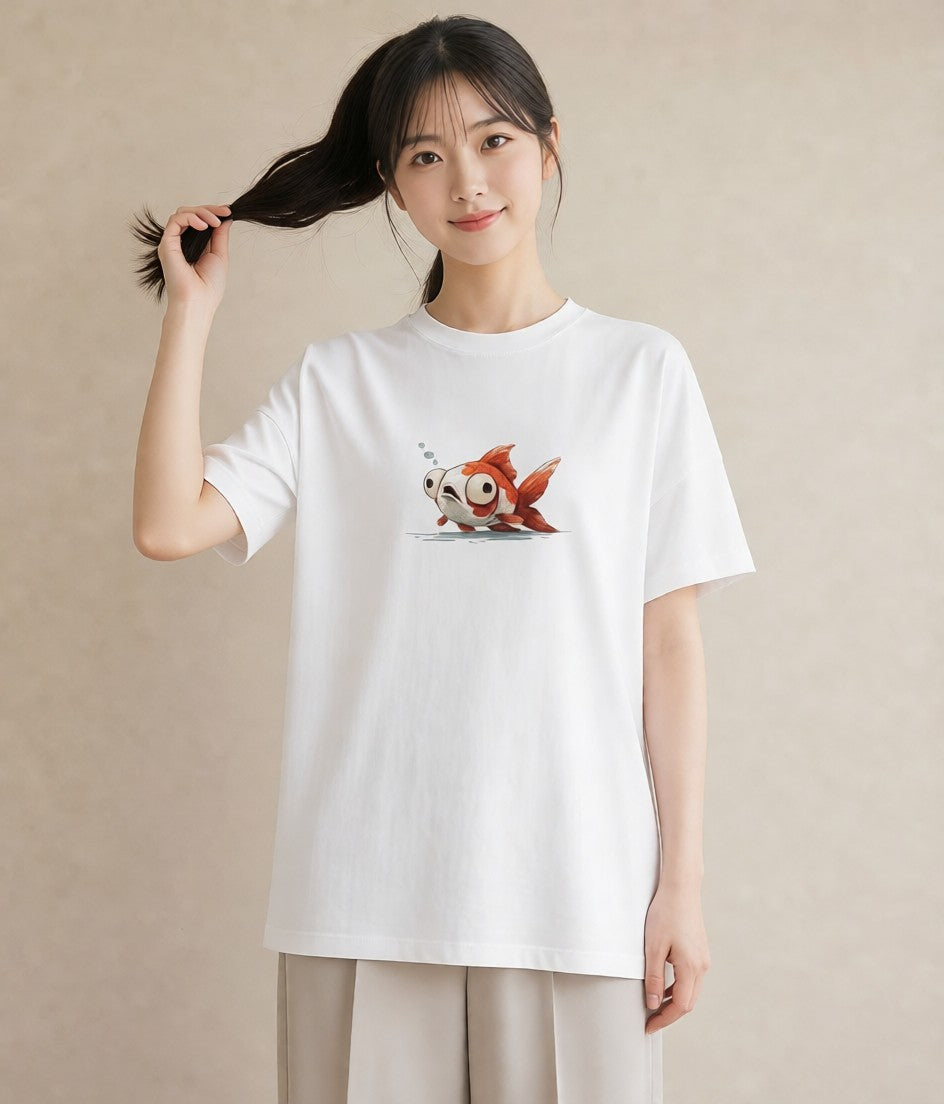 半袖Tシャツ レディース カクレクマノミ 海の生き物 海 イラスト ペアコーデ 秋コーデ 白T YMAZO
