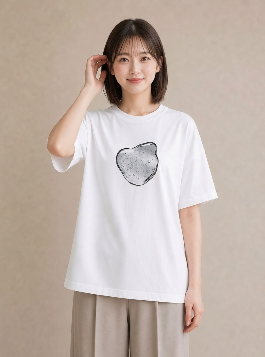 グラフィックTシャツ レディース 雨上がりの小道 雨上がり 小道 ナチュラル アンティーク イラスト ガーリー 旅行用 海 白T YMAZO