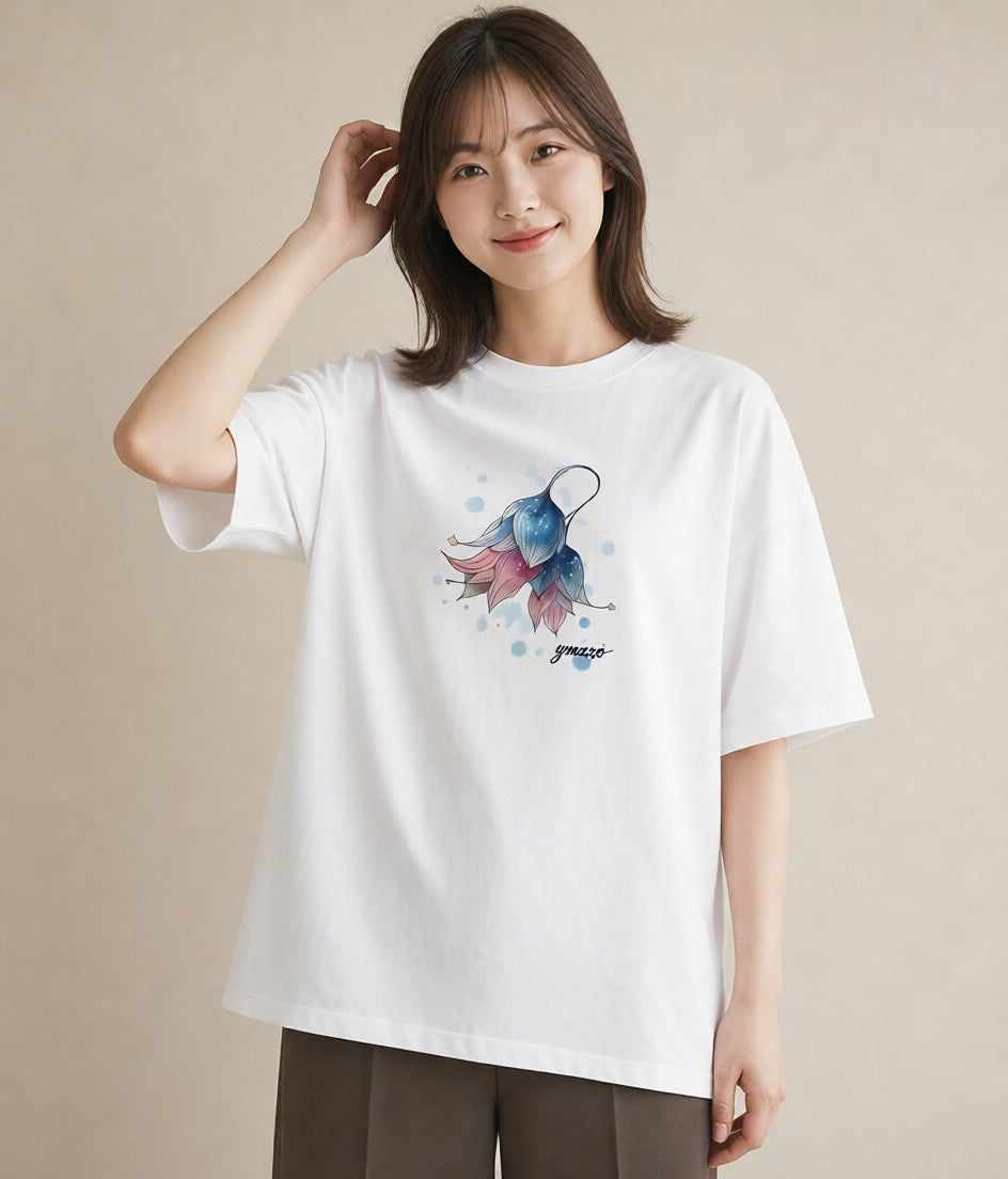 半袖Tシャツ レディース 水瓶座 星空 宇宙 イラスト 上品 おしゃれギフト 社会人 白T YMAZO