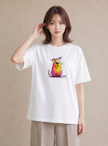 プリントTシャツ レディース 猫の手 猫 ねこ イラスト ポップ ママ カフェ服 白T YMAZO
