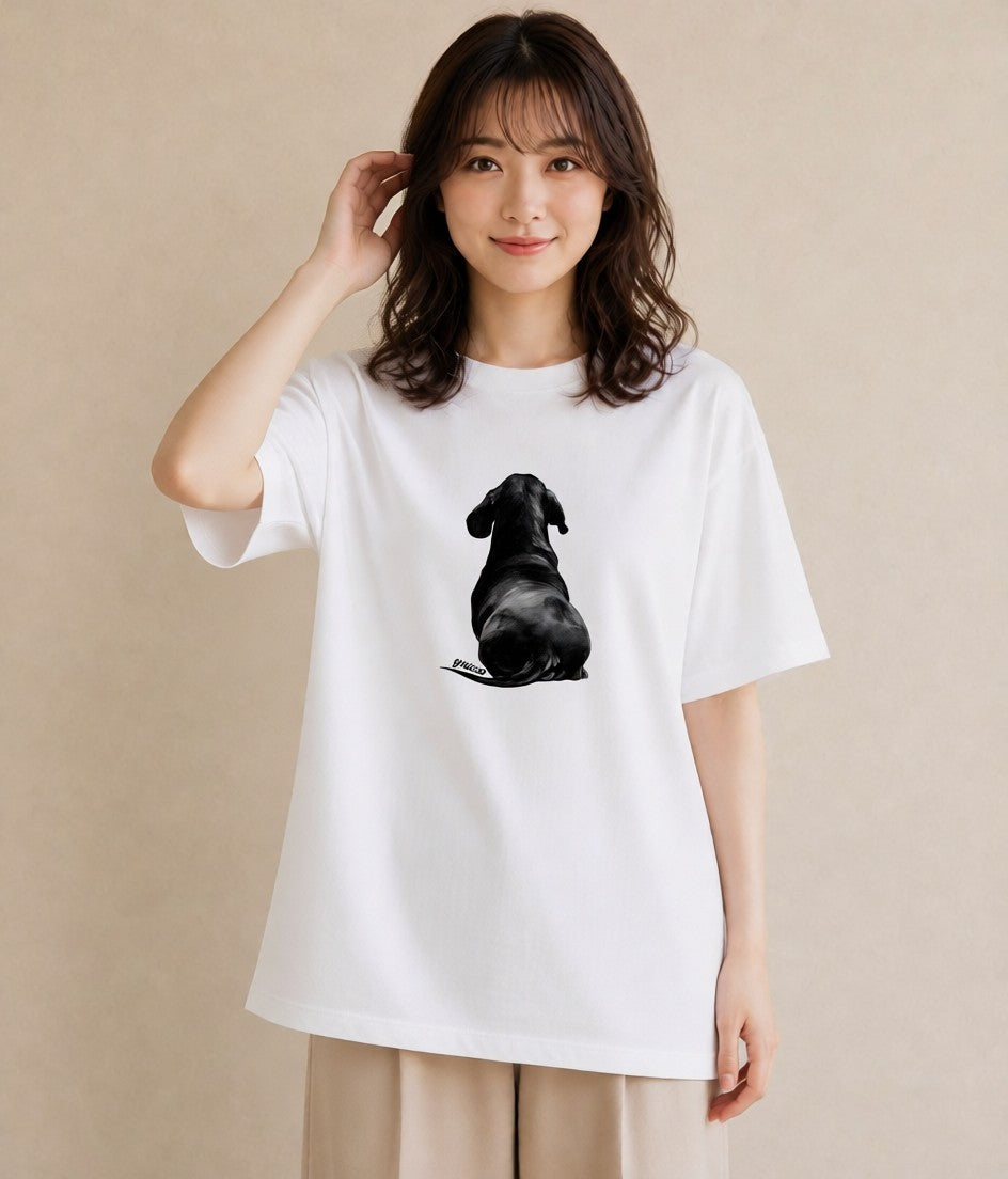 グラフィックTシャツ レディース 子犬 犬 いぬ イラスト 韓国風 姉妹 送別ギフト 白T YMAZO