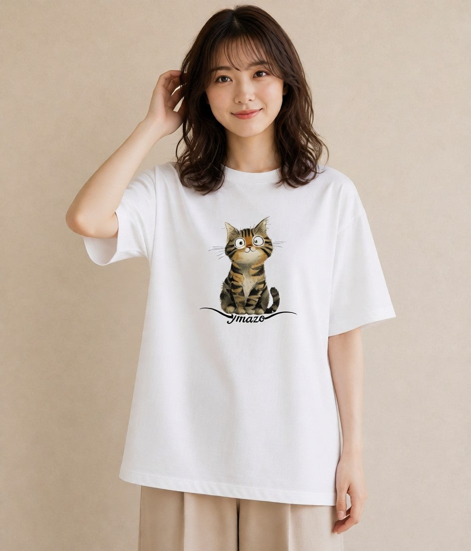 グラフィックTシャツ レディース 子猫 猫 ねこ イラスト 旅行コーデ 旅行 母娘コーデ 白T YMAZO