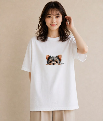 プリントTシャツ レディース いぬ 犬 ワンコ イラスト レイヤード 友達ギフト 白T YMAZO