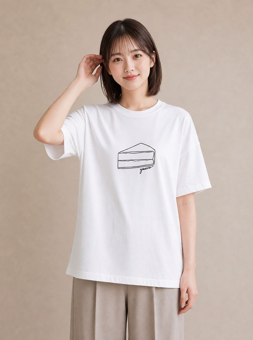 半袖Tシャツ レディース スイーツ お菓子 デザート イラスト レトロ デート 帰省 白T YMAZO