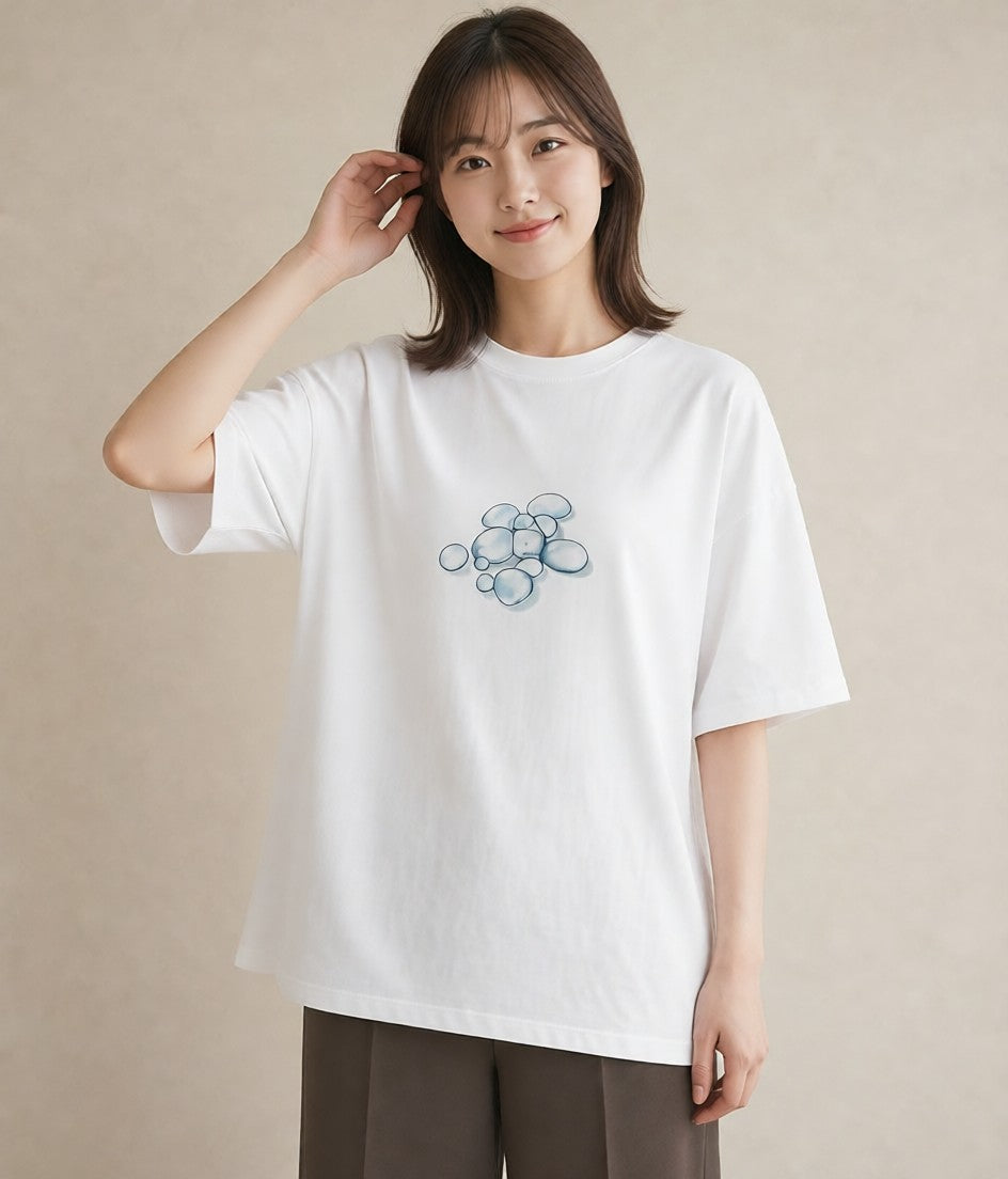 半袖Tシャツ レディース ミルク 食べ物 フード イラスト シック 20代 カジュアルコーデ 白T YMAZO