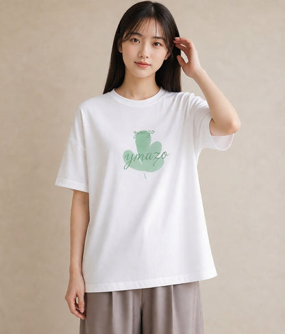 グラフィックTシャツ レディース 多肉植物 植物 ボタニカル イラスト ラフカジュアル 夏コーデ 通学 白T YMAZO
