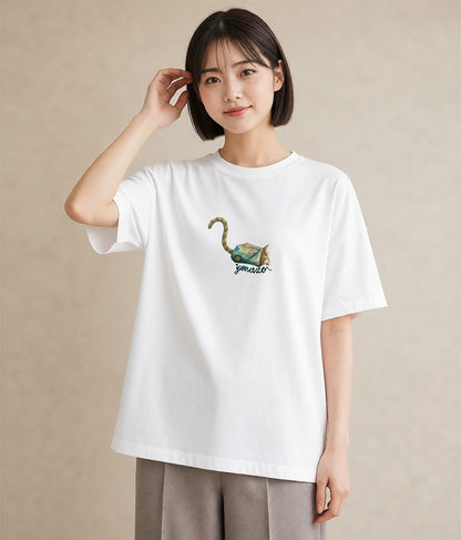 デザインTシャツ レディース スコティッシュフォールド 猫 ねこ イラスト こなれ感 休日 ペアコーデ 白T YMAZO