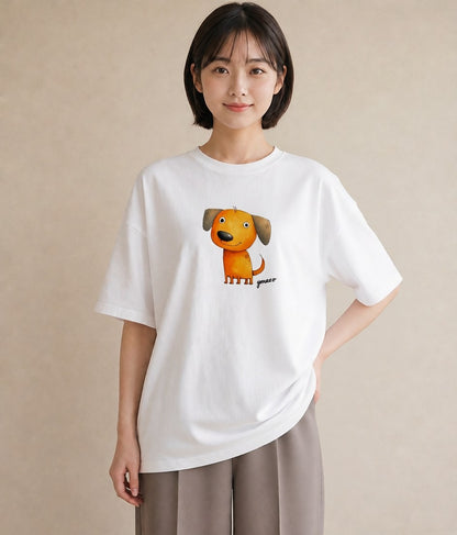 グラフィックTシャツ レディース 犬好き 犬 いぬ イラスト 秋コーデ おしゃれギフト 白T YMAZO