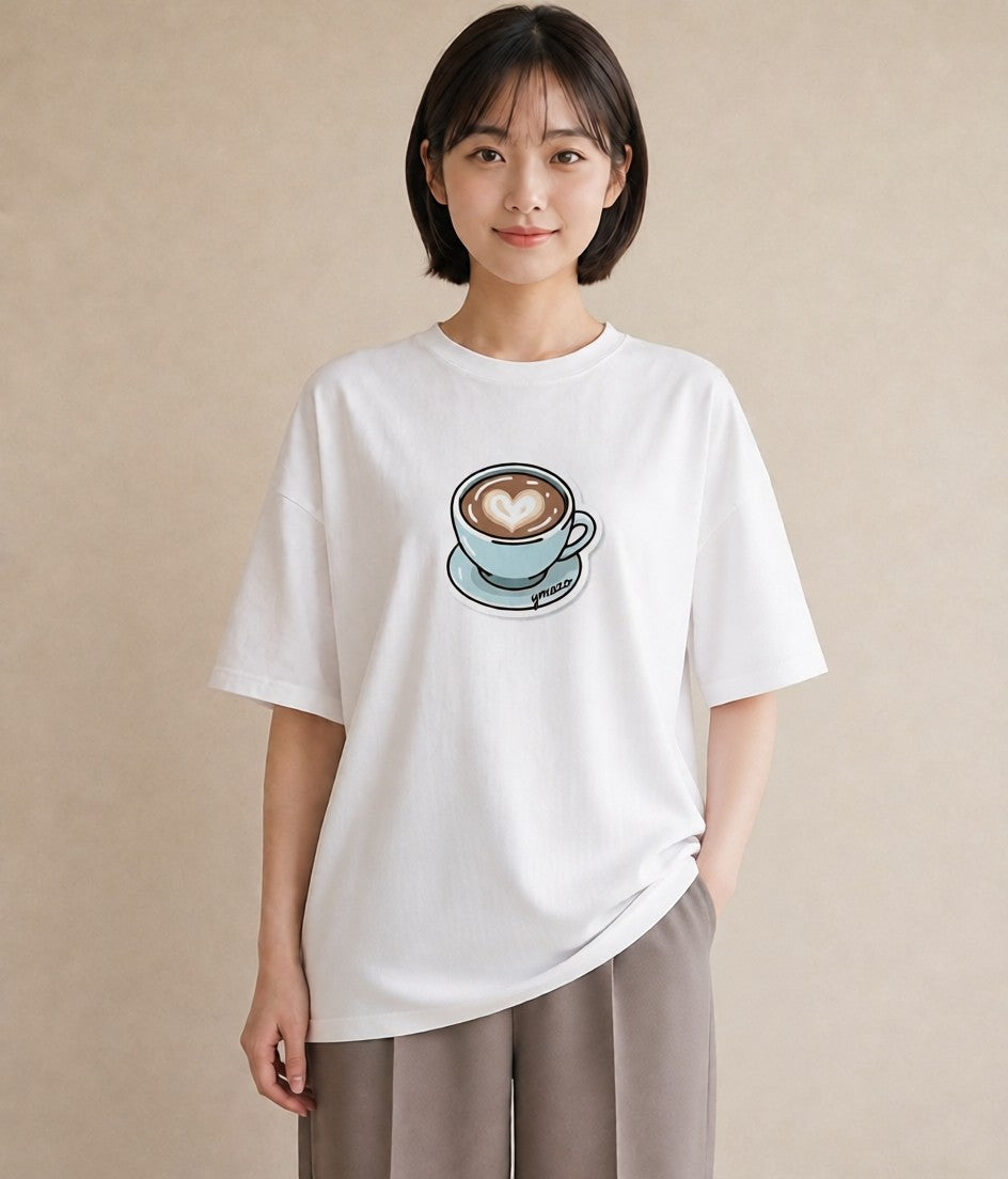 グラフィックTシャツ レディース エスプレッソ 食べ物 フード イラスト 可愛い デート 帰省 白T YMAZO