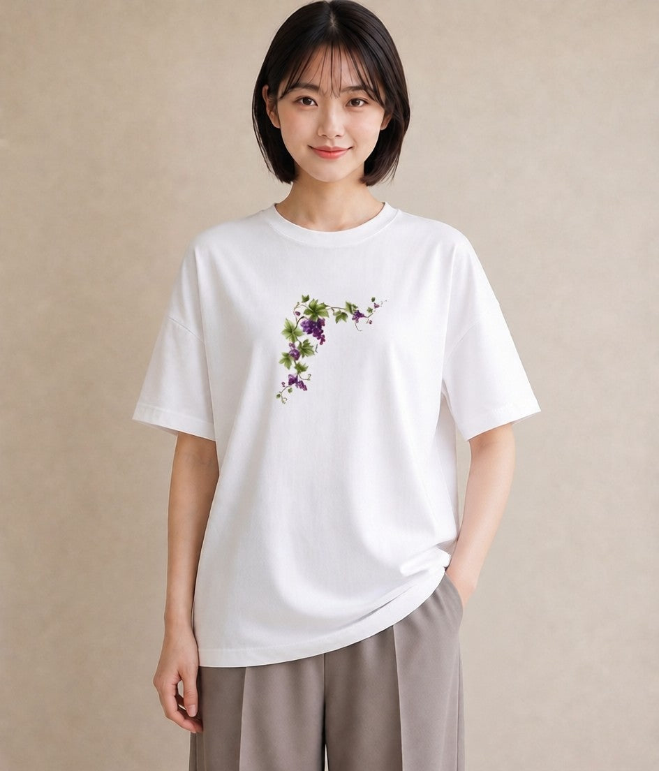 Tシャツ レディース つる 植物 ボタニカル イラスト ミニマル 女性向けギフト 散歩 白T YMAZO