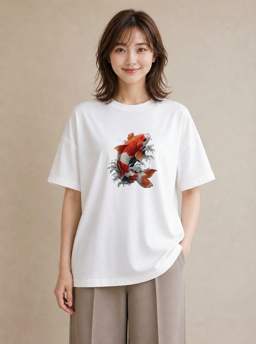 Tシャツ レディース たい焼き 食べ物 フード イラスト 部屋着 女性向けギフト 白T YMAZO
