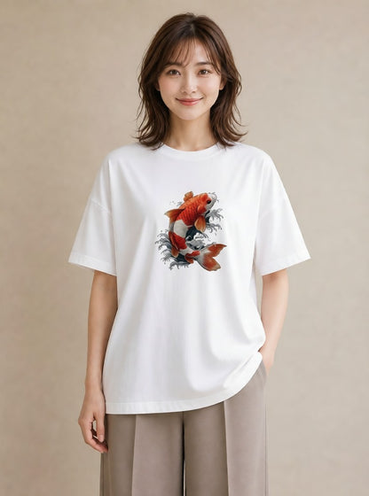 Tシャツ レディース たい焼き 食べ物 フード イラスト 部屋着 女性向けギフト 白T YMAZO