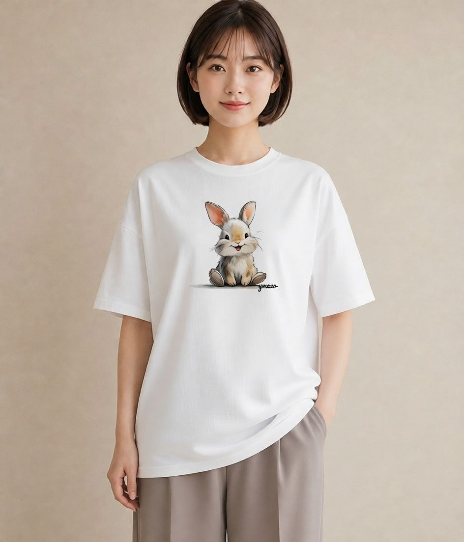 プリントTシャツ レディース ネザーランドドワーフ ペット 動物 イラスト モード 秋コーデ おしゃれギフト 白T YMAZO