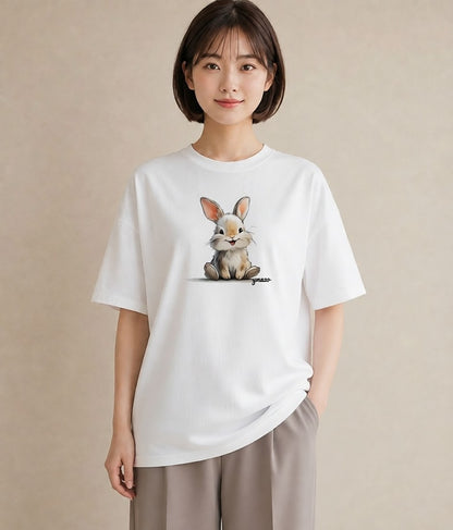 プリントTシャツ レディース ネザーランドドワーフ ペット 動物 イラスト モード 秋コーデ おしゃれギフト 白T YMAZO