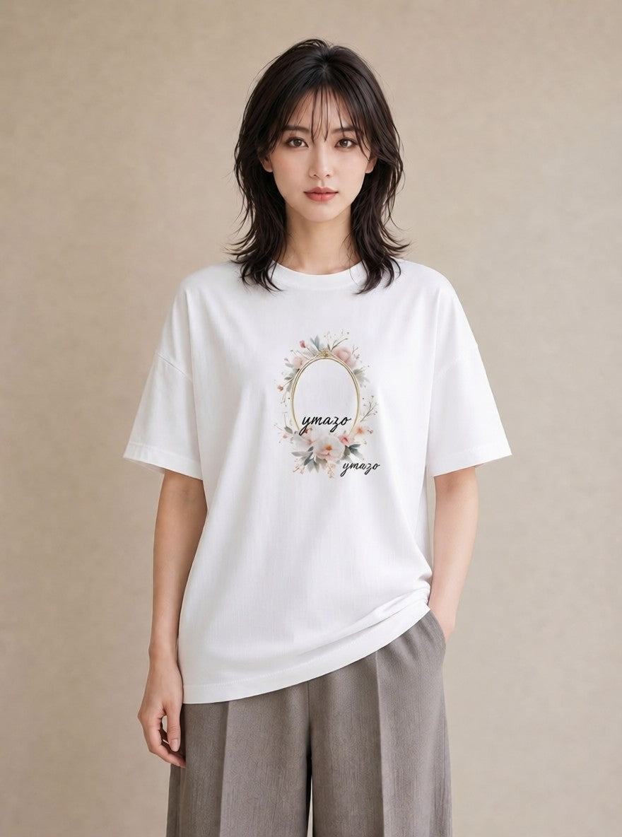 半袖Tシャツ レディース 封蝋 手紙 アンティーク ナチュラル イラスト 上品 散歩 お出かけ 白T YMAZO