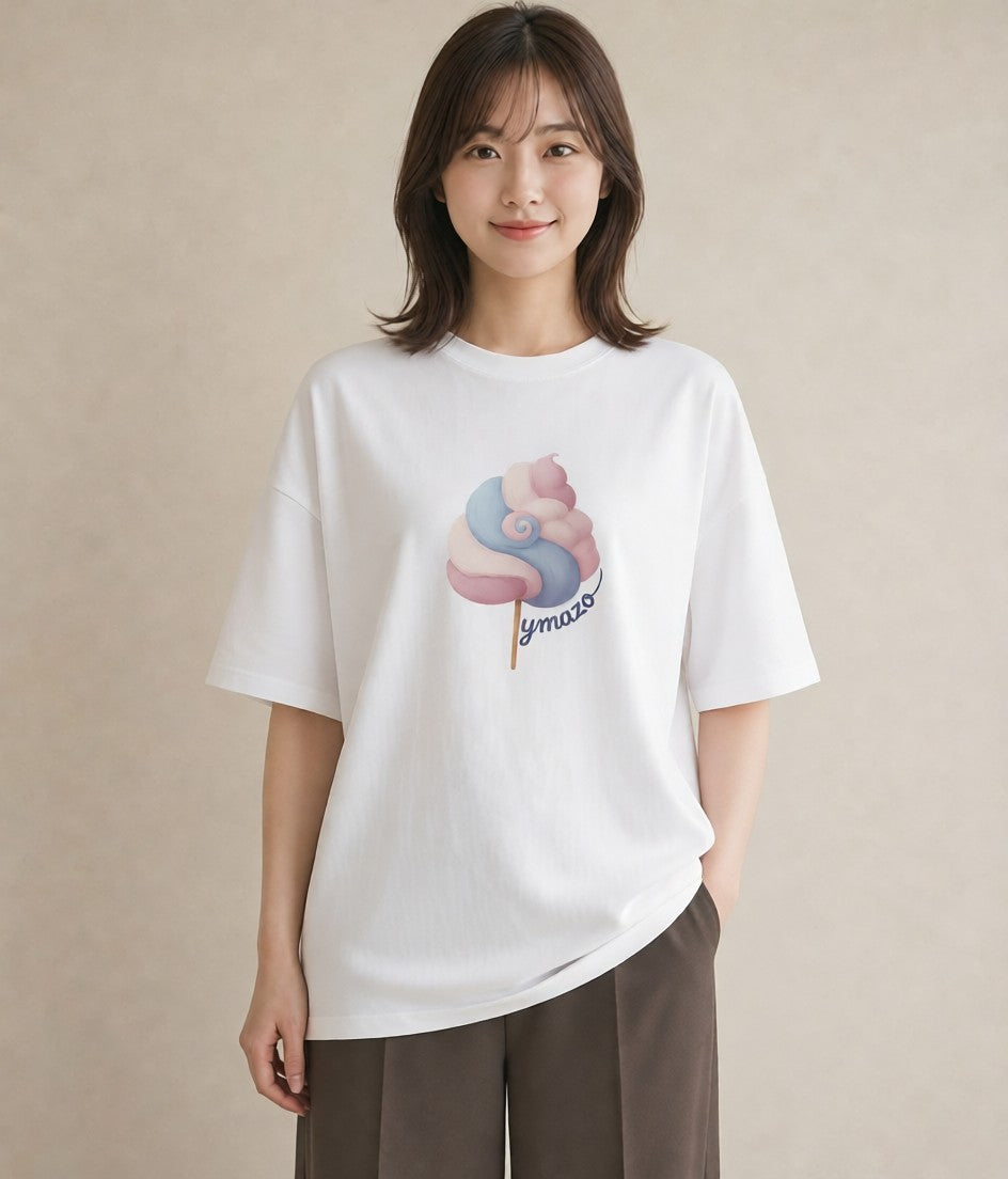 デザインTシャツ レディース キャンディ 食べ物 フード イラスト 可愛い 20代 カジュアルコーデ 白T YMAZO