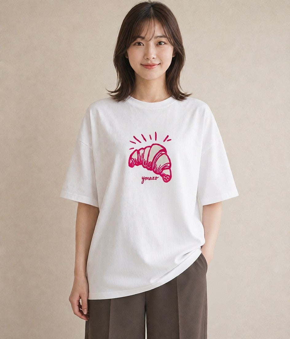 Tシャツ レディース パン ベーカリー レトロ イラスト ギフト 母の日 白T YMAZO