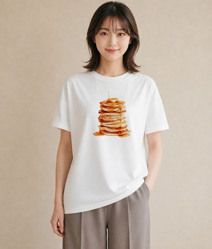 半袖Tシャツ レディース どら焼き 食べ物 フード イラスト 個性的 在宅 公園 白T YMAZO