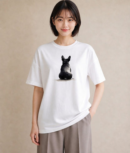 半袖Tシャツ レディース フレンチブルドッグ フレブル 犬 いぬ イラスト 旅行コーデ 部屋着 女性向けギフト 白T YMAZO