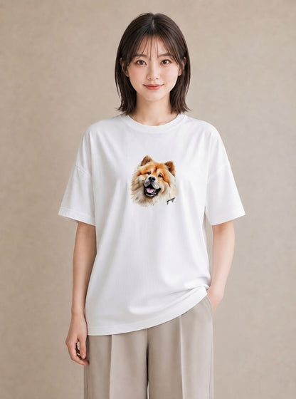 プリントTシャツ レディース 柴犬 しばいぬ 犬 いぬ イラスト こなれ感 散歩 お出かけ 白T YMAZO