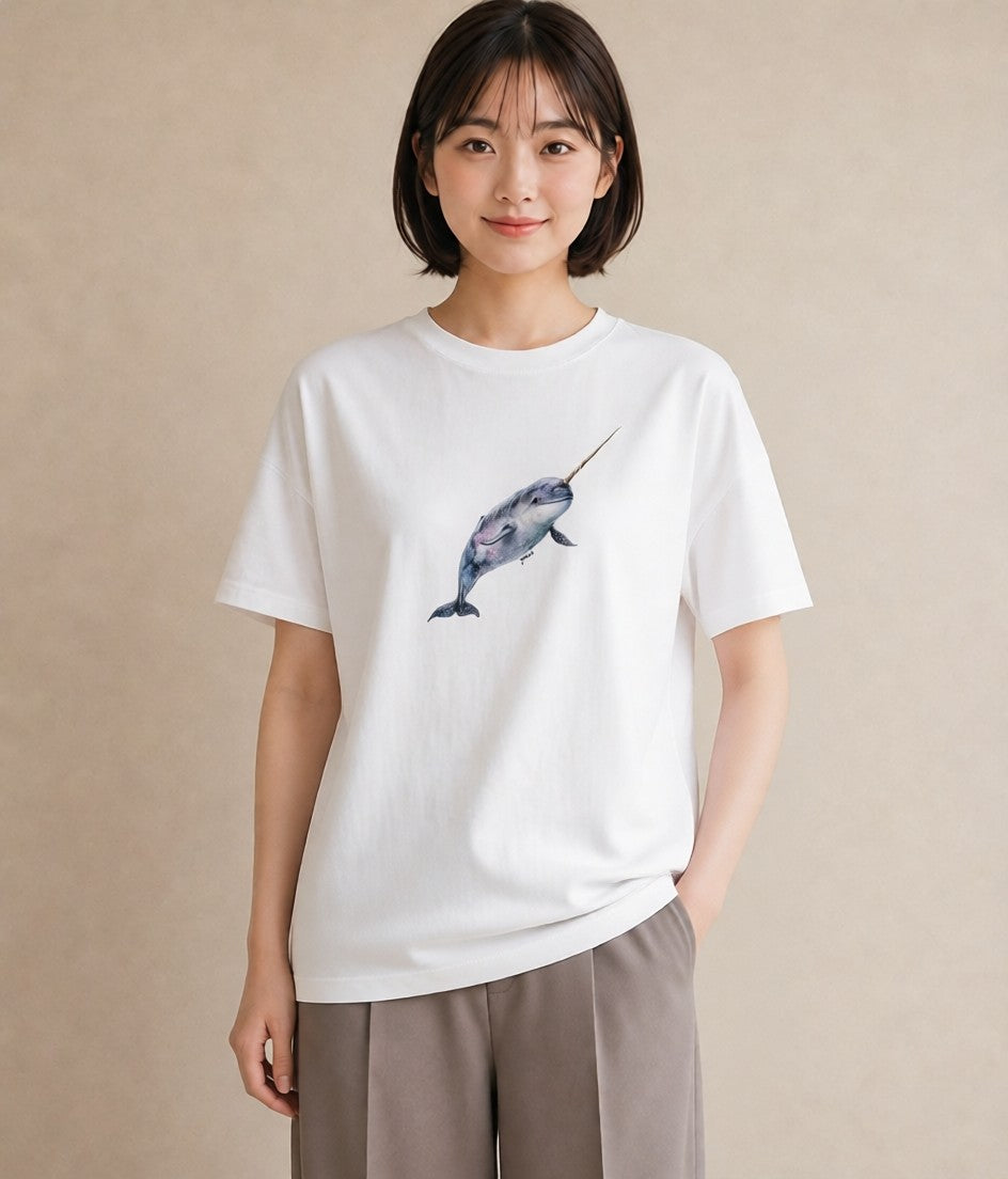 プリントTシャツ レディース マンボウ 海の生き物 海 イラスト カジュアル 買い物 夏コーデ 白T YMAZO
