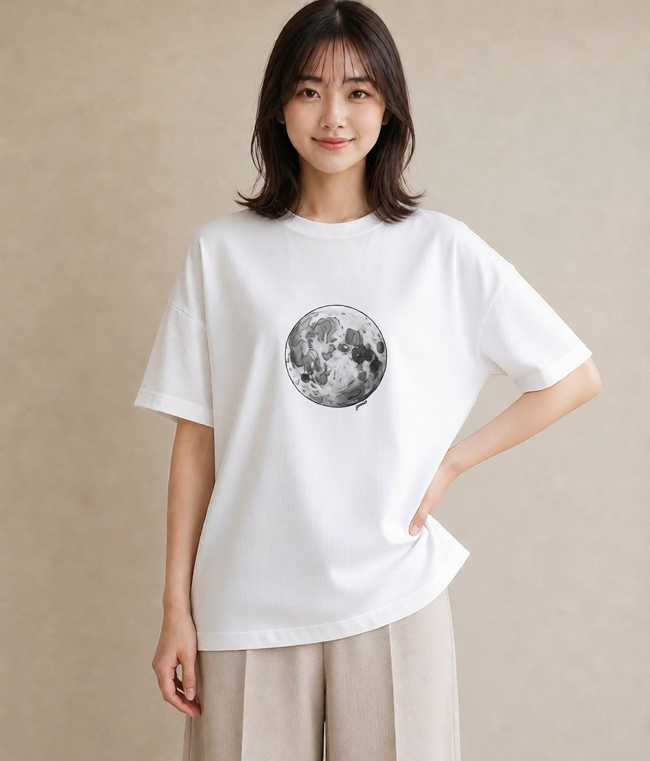 プリントTシャツ レディース 星空 宇宙 イラスト 淡色 社会人 女性 白T YMAZO