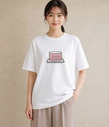 Tシャツ レディース スイーツ お菓子 デザート イラスト 公園 ママ 白T YMAZO