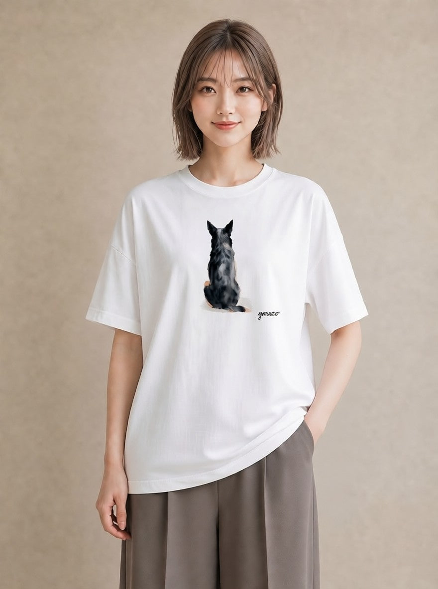 デザインTシャツ レディース スフィンクス 猫 ねこ イラスト アート風 カフェ巡り 女子会 白T YMAZO