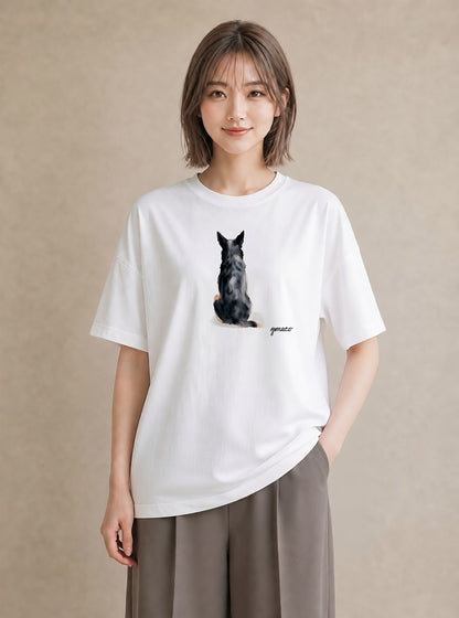 デザインTシャツ レディース スフィンクス 猫 ねこ イラスト アート風 カフェ巡り 女子会 白T YMAZO