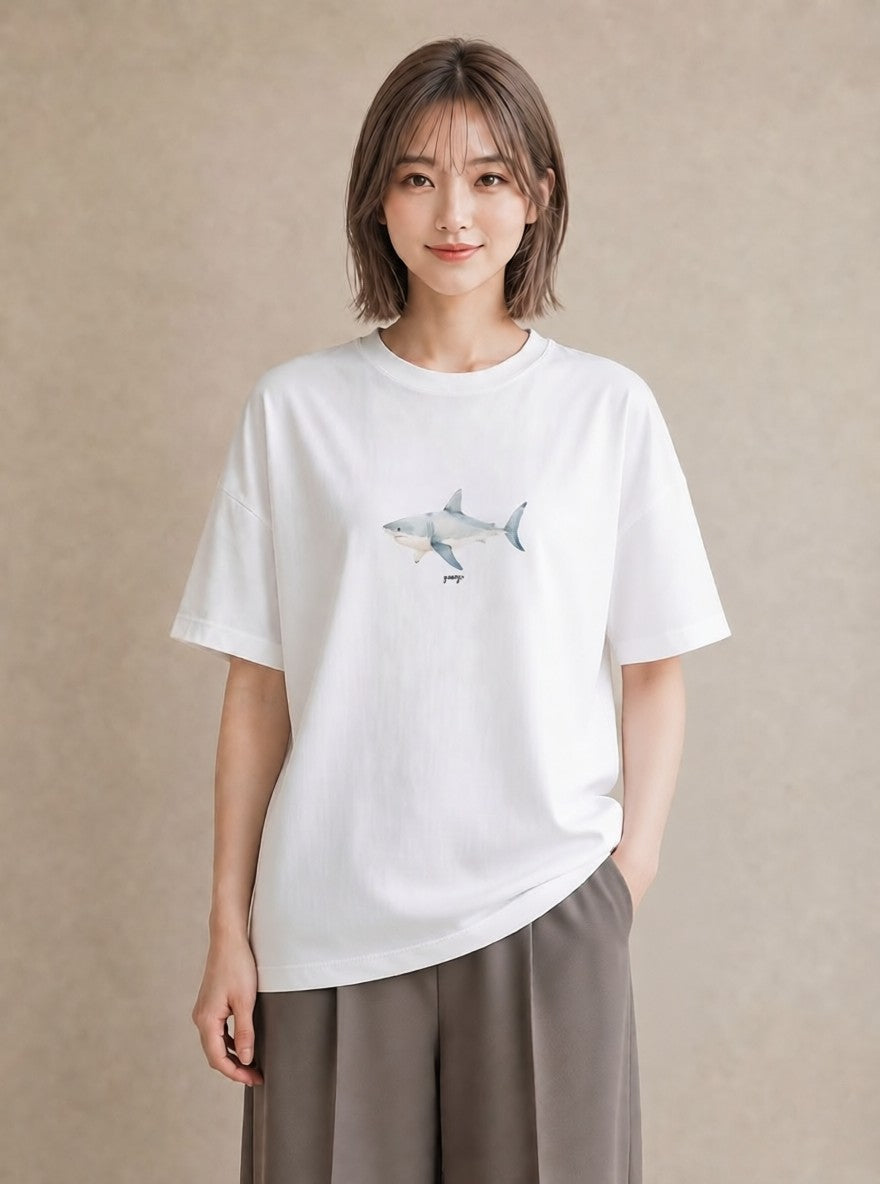デザインTシャツ レディース マンボウ 海の生き物 海 イラスト ボタニカル 姉妹 送別ギフト 白T YMAZO