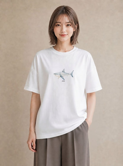 デザインTシャツ レディース マンボウ 海の生き物 海 イラスト ボタニカル 姉妹 送別ギフト 白T YMAZO