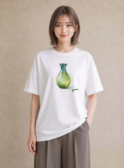 Tシャツ レディース 抹茶 食べ物 フード イラスト お洒落 レイヤード 友達ギフト 白T YMAZO