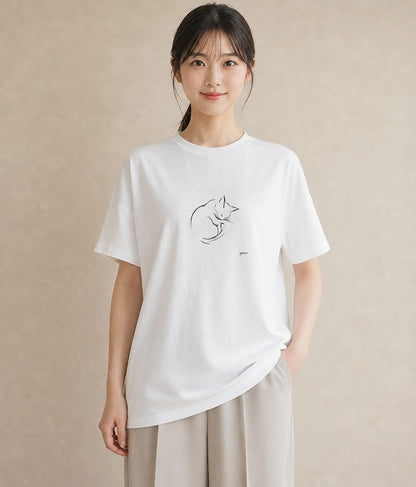 プリントTシャツ レディース 猫 ねこ ネコ イラスト 水彩風 ギフト 母の日 白T YMAZO
