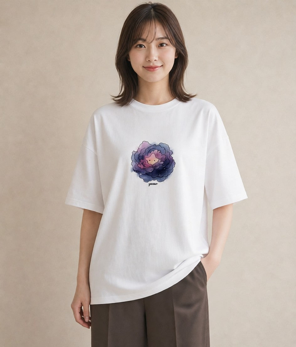 半袖Tシャツ レディース 射手座 星空 宇宙 イラスト 上品 送別ギフト 通勤 白T YMAZO