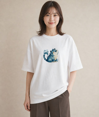 半袖Tシャツ レディース とら 動物 アニマル イラスト きれいめ お揃い 親子 白T YMAZO