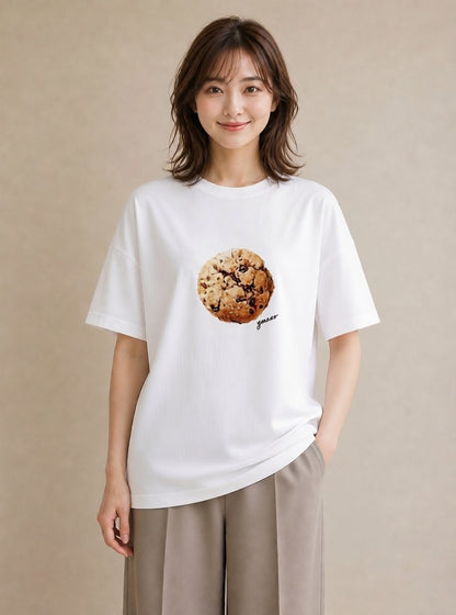 プリントTシャツ レディース チョコ 食べ物 フード イラスト 上品 母の日 ビーチ 白T YMAZO
