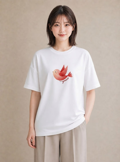 デザインTシャツ レディース マメルリハ ペット 動物 イラスト 線画 ホワイトデー 春服 白T YMAZO