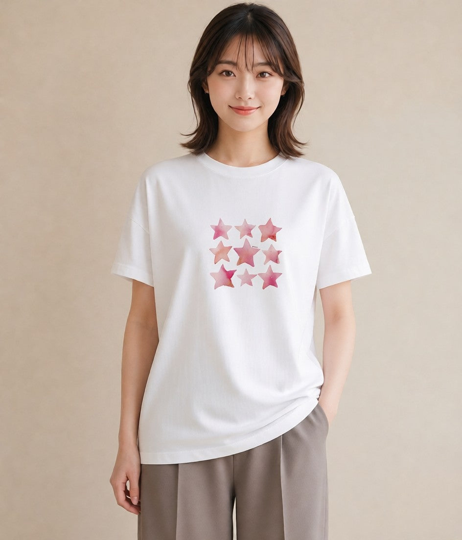 デザインTシャツ レディース 射手座 星空 宇宙 イラスト 公園 ママ 白T YMAZO