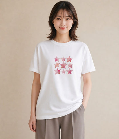 デザインTシャツ レディース 射手座 星空 宇宙 イラスト 公園 ママ 白T YMAZO