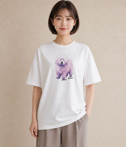 Tシャツ レディース ビションフリーゼ 犬 いぬ イラスト 可愛い ギフト 母の日 白T YMAZO